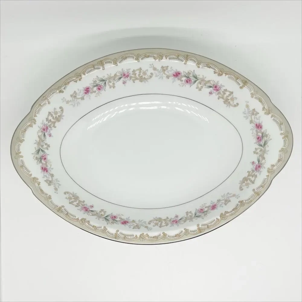 Meito China Kenwood Japan Oval Vegetable Serving Bowl Floral Pattern